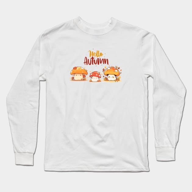 Hello Autumn Long Sleeve T-Shirt by Cotton Candy Art